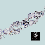 Load image into Gallery viewer, CZ,Bridal Bracelet, Cubic Zirconia Bracelet, Wedding Bracelet, Bridal Cuff, Crystal leaf , Clear Crystal Bracelet, Swarovski. Link Bracelet,
